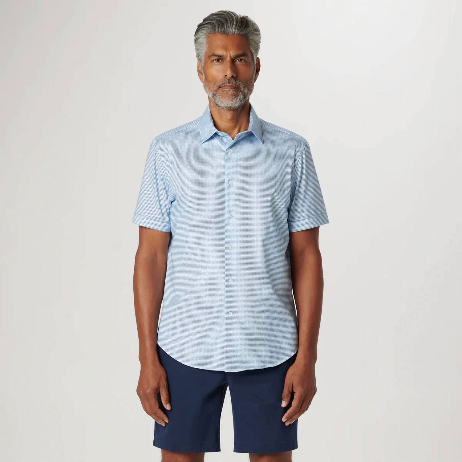 New Bugatchi Uomo 8 Way Stretch Button Up Shirt In Sky